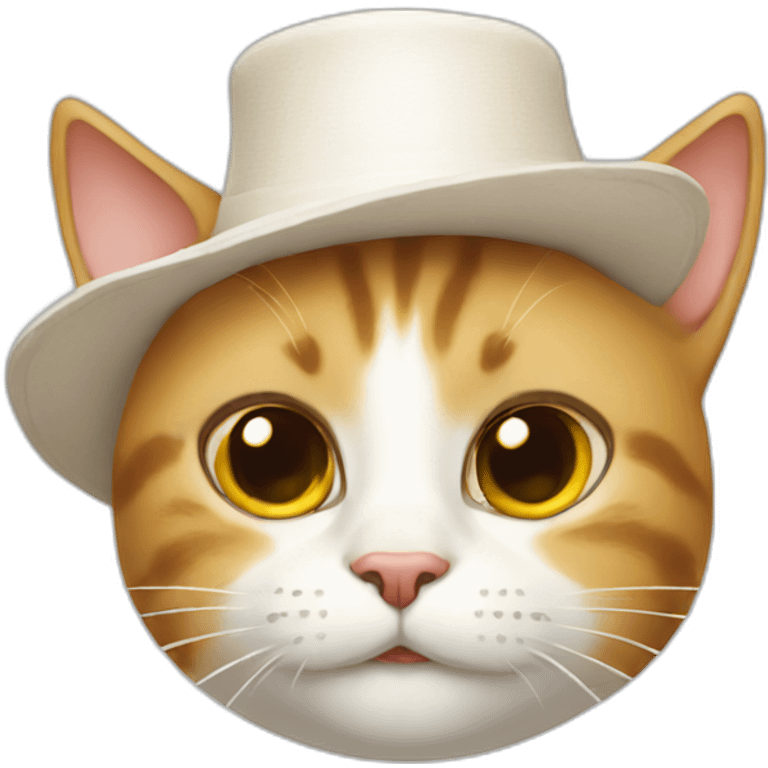 Cat with white hat emoji