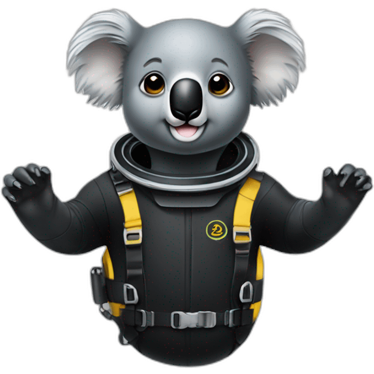 koala in black rubber diving suit emoji