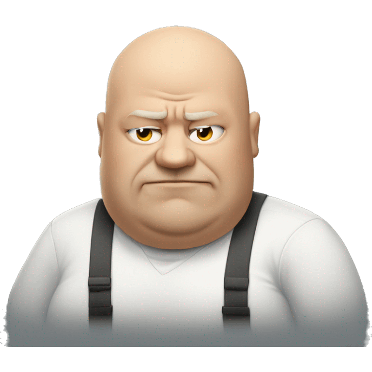 Fat bald man smoking and mad emoji