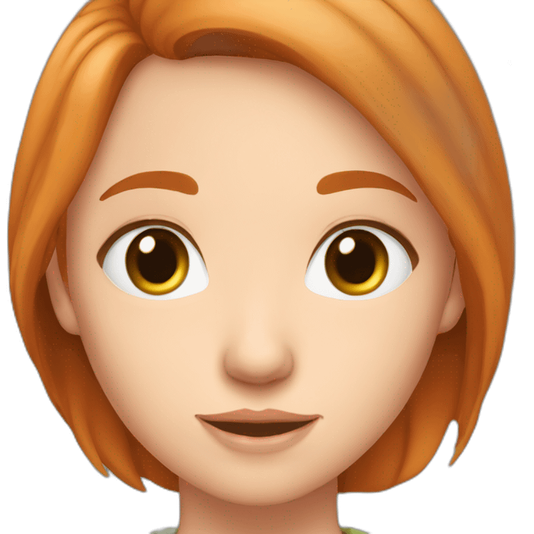 Fille rousse yeux bleus emoji