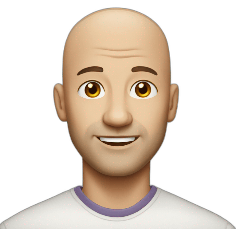 Bald man with charisma emoji