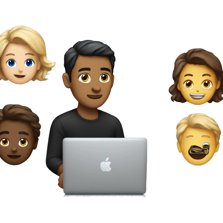 brown guy in black shirt behind macbook emoji