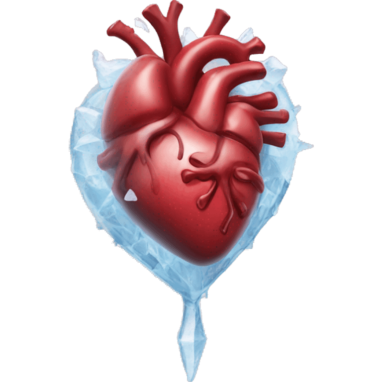 A human heart frozen emoji