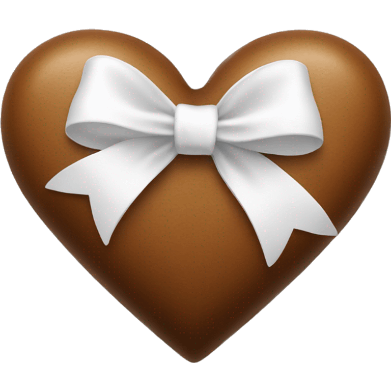 brown heart with white bow emoji