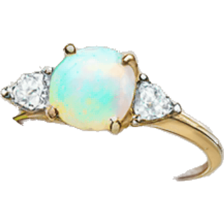 opal engagement ring with two diamonds emoji