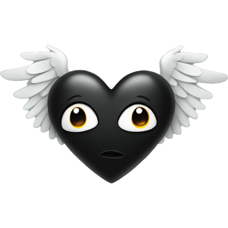 Black heart with wings emoji