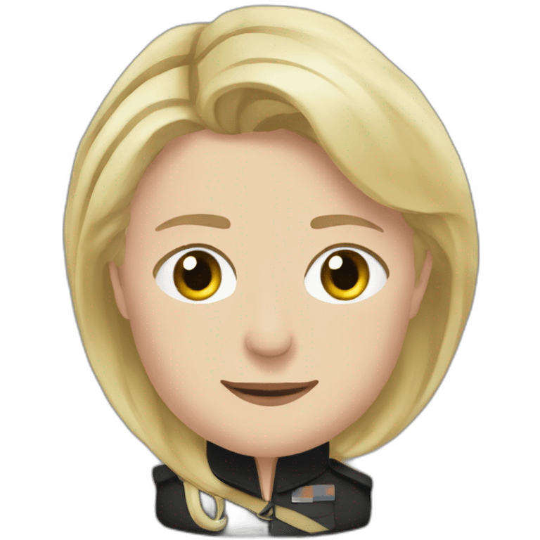 marine le Pen qui embrasse un noir emoji