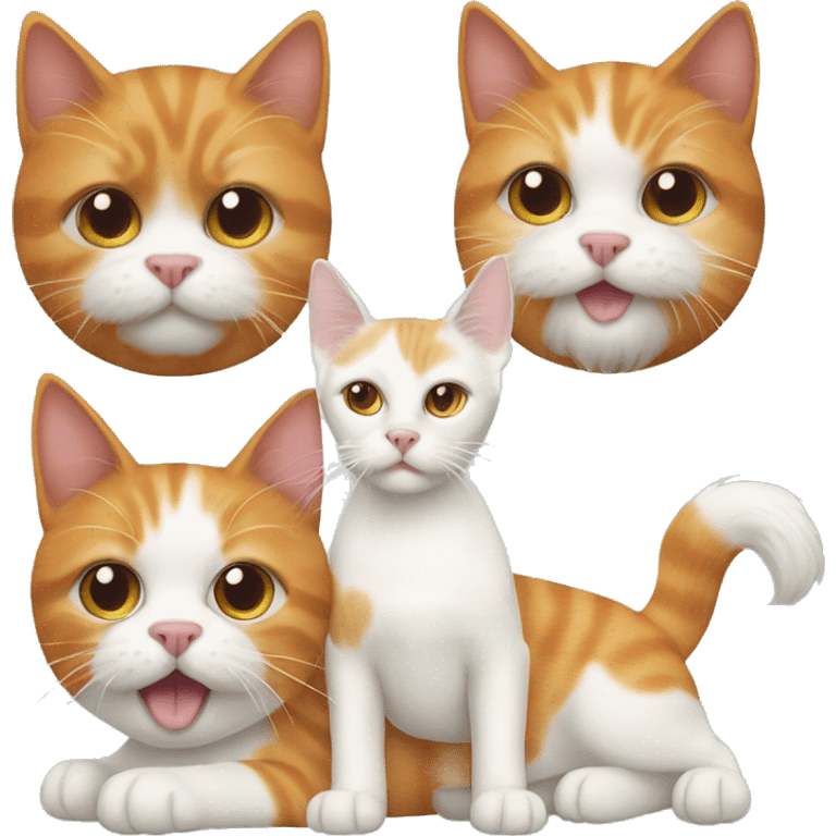 A ginger cat with a white Maltese dog emoji