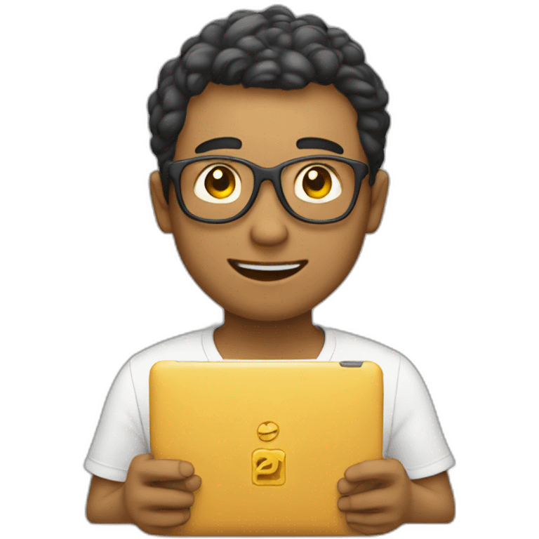 Someone on his tablet in physics class emoji