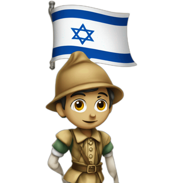 Pinocchio on israeli flag emoji