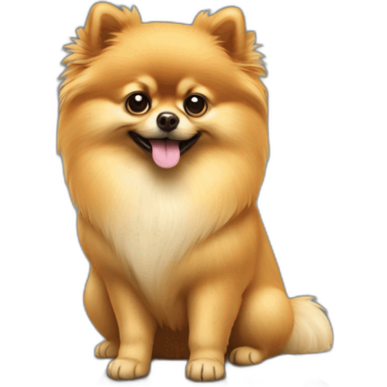 Pomeranian with laptop emoji