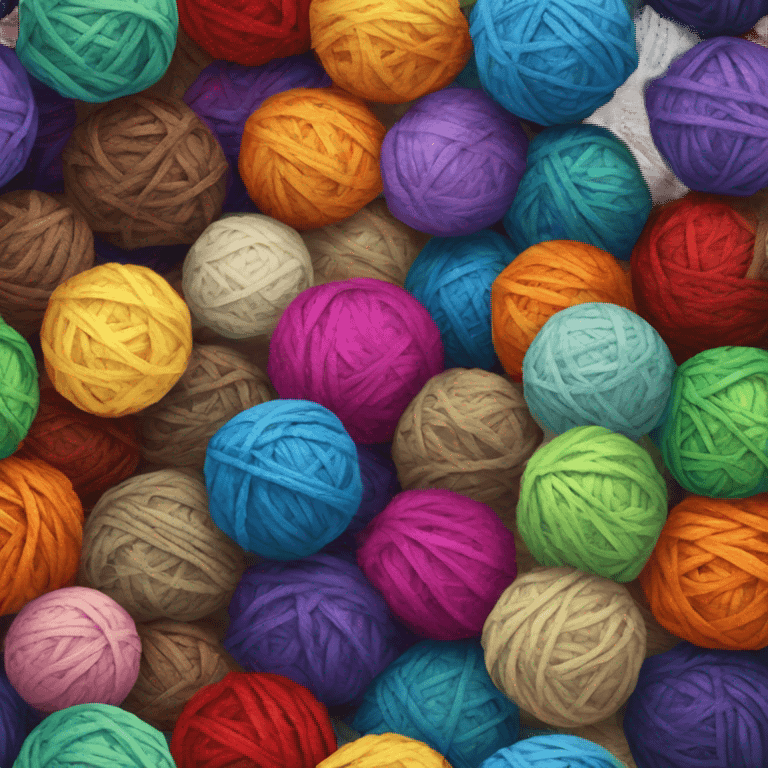 Colorful yarn balls realistic emoji