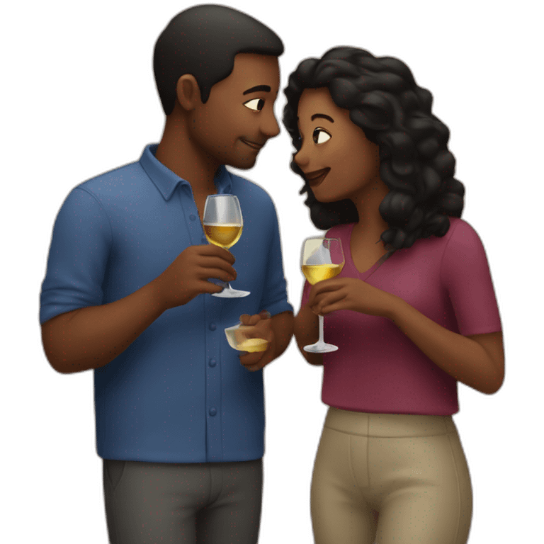 couple drinking wine emoji