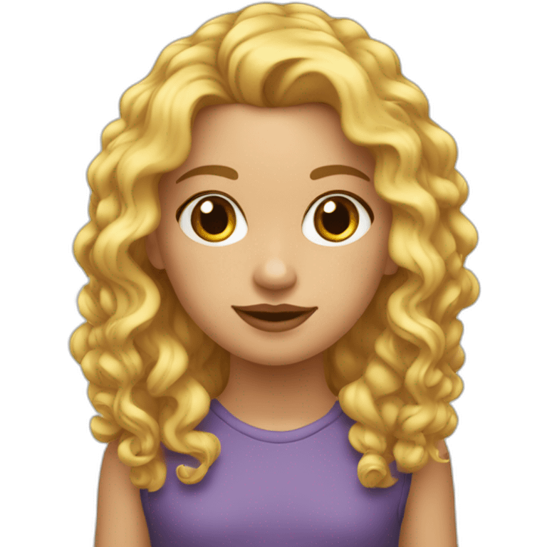 Niña de pelo rubio rizado emoji