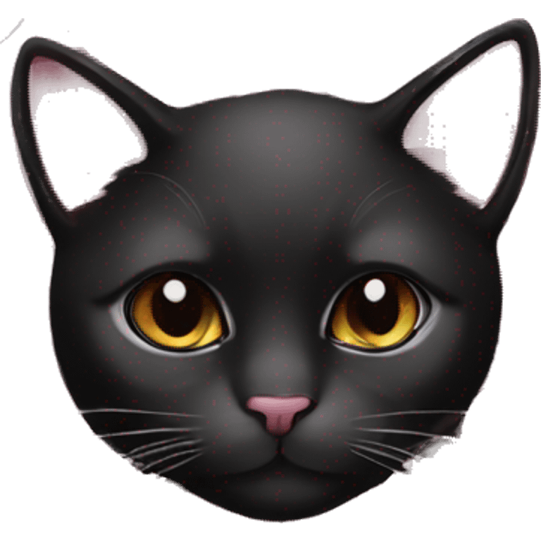 Cherry blossom flowers black cat  emoji