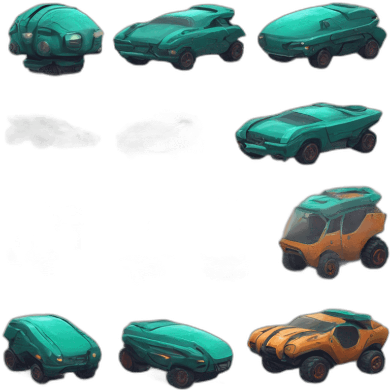 alien car scifi roguelike rpg style inspired by slay the spire digital art emoji