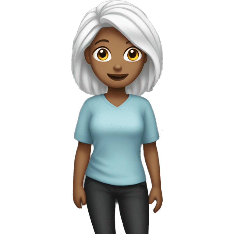 Girl with white hair in jail emoji