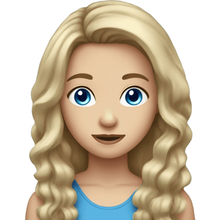 A girl with dark blond hair and blue eyes emoji