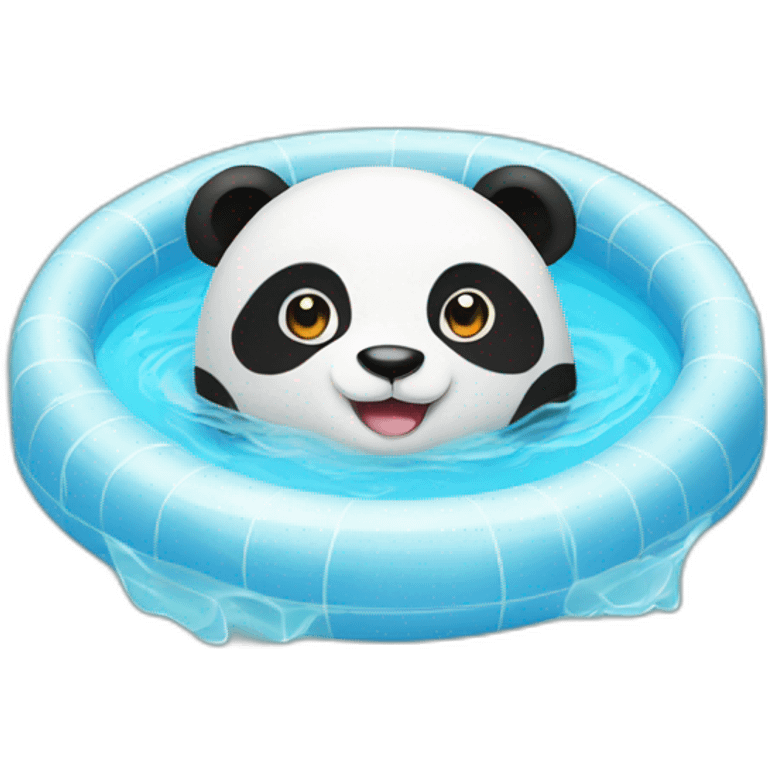 Cute panda chilling in the pool emoji