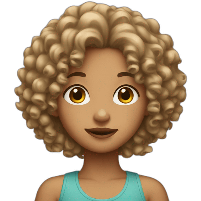 Girl with curly hair  emoji