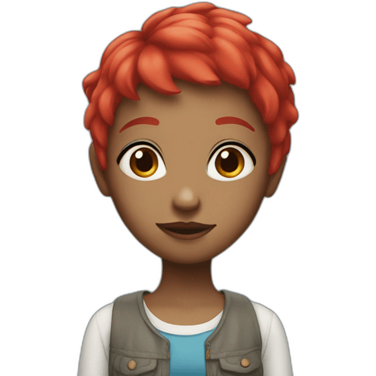 Short blue and red hair girl emoji