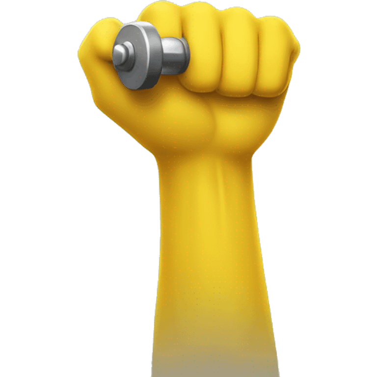 one yellow arm with dumbbells emoji