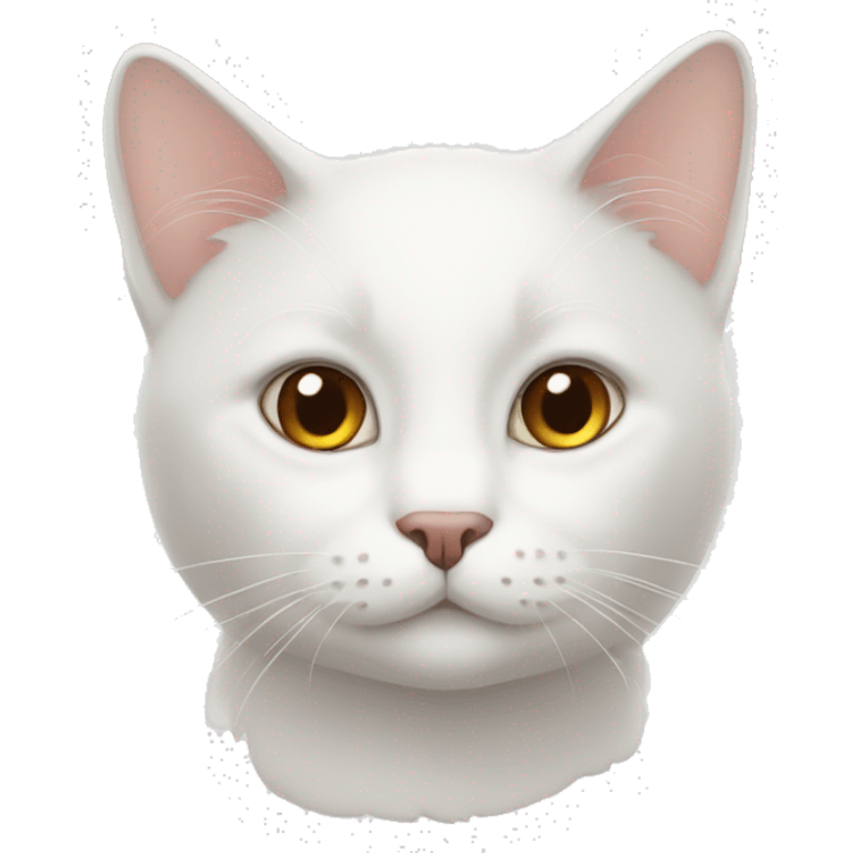 white cat with brown eyes emoji