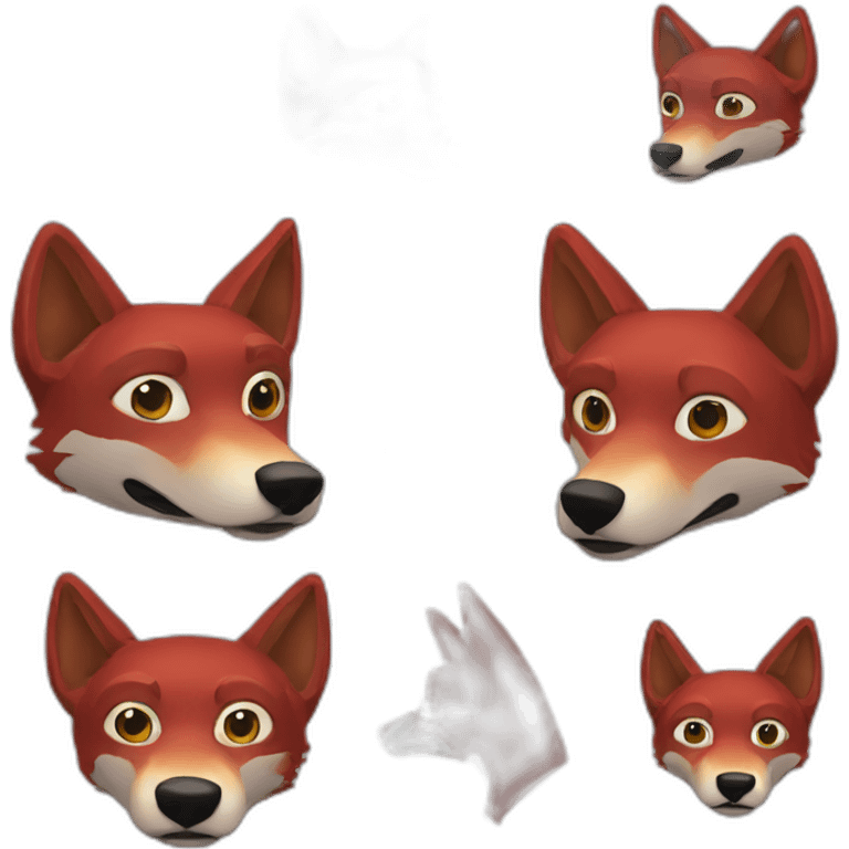 virtual reality red wolf emoji