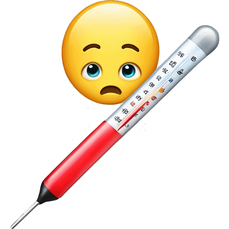 sick child, thermometer with high temperature emoji