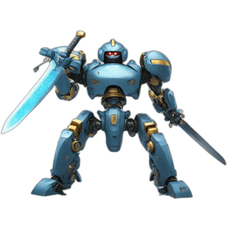 Japanese battle robot with massive sword, high resolution, HD, 300dp emoji