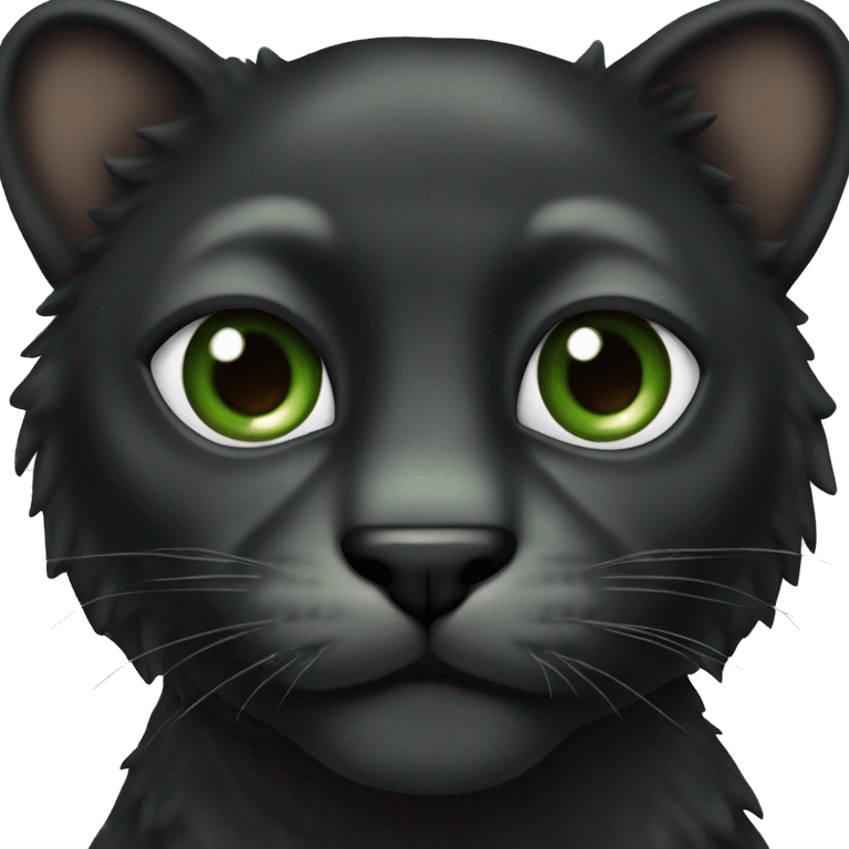 Animal pantera negra con ojos verdes caminando emoji