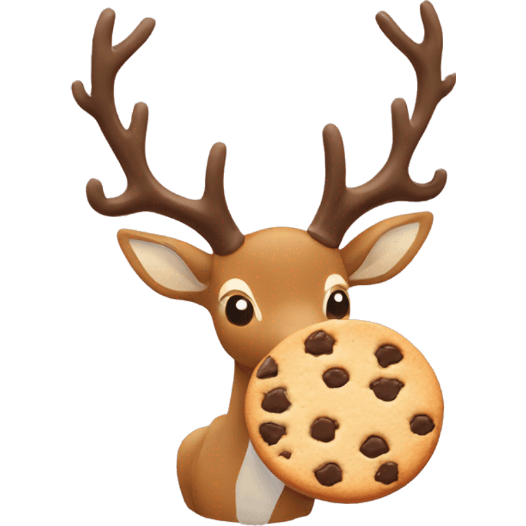 Deer from Japan eating cookie emoji