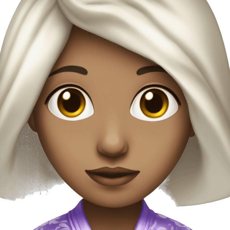 White skin girl in a silk robe emoji