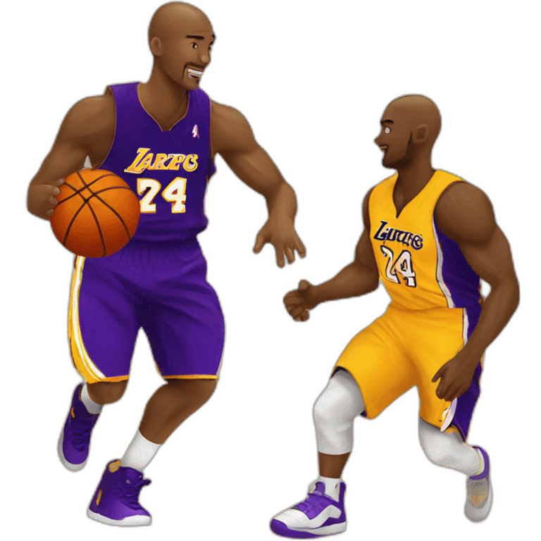 Kobe and Cat Playing Basketball emoji