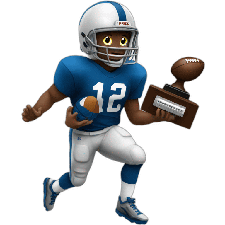 American football player with a trophy emoji