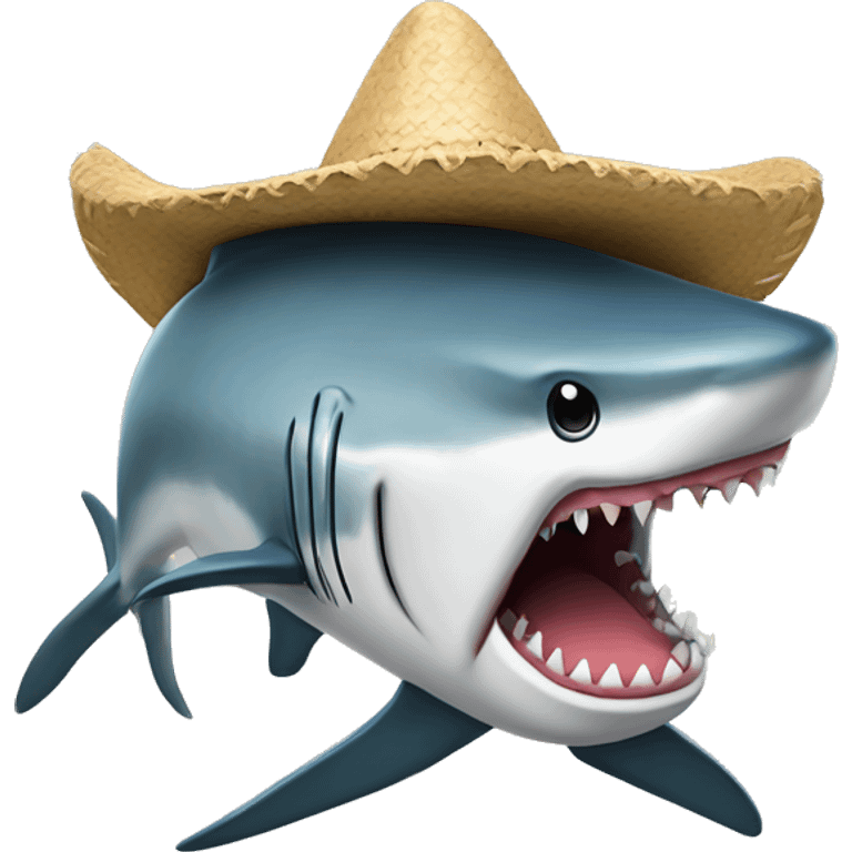 Un tiburón con sombrero  emoji