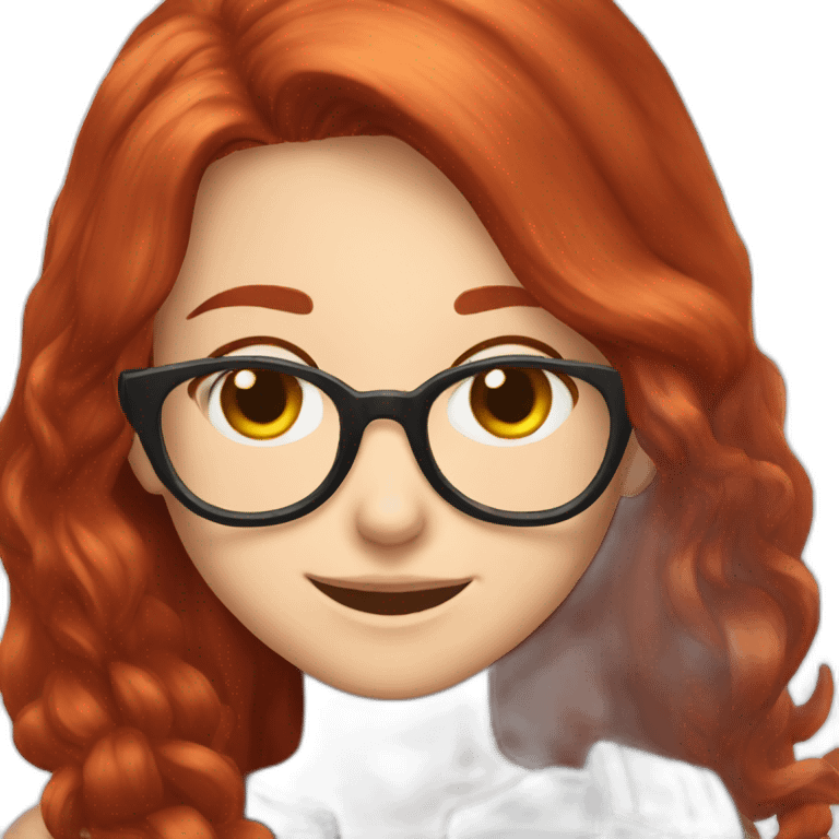 Katarina happy redhead with glasses sfw emoji