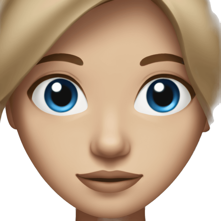 girl with blue eyes, medium length brown hair emoji