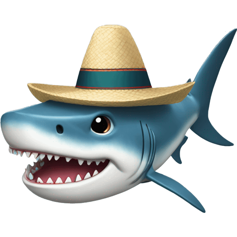 Tiburón con sombrero de copa emoji