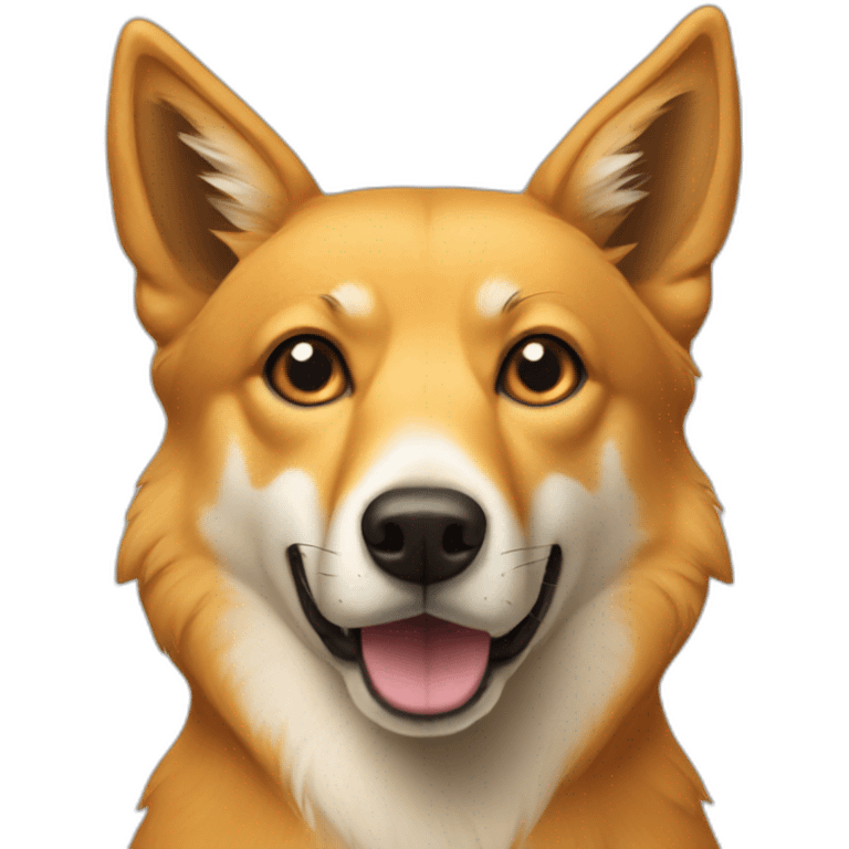 Yellow dog mix of a fox and a dingo emoji