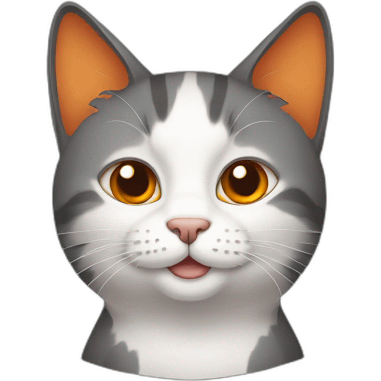 orange, dark gray and white cat emoji