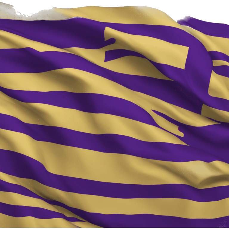 a purple and gold flag that says Duhawks on it emoji