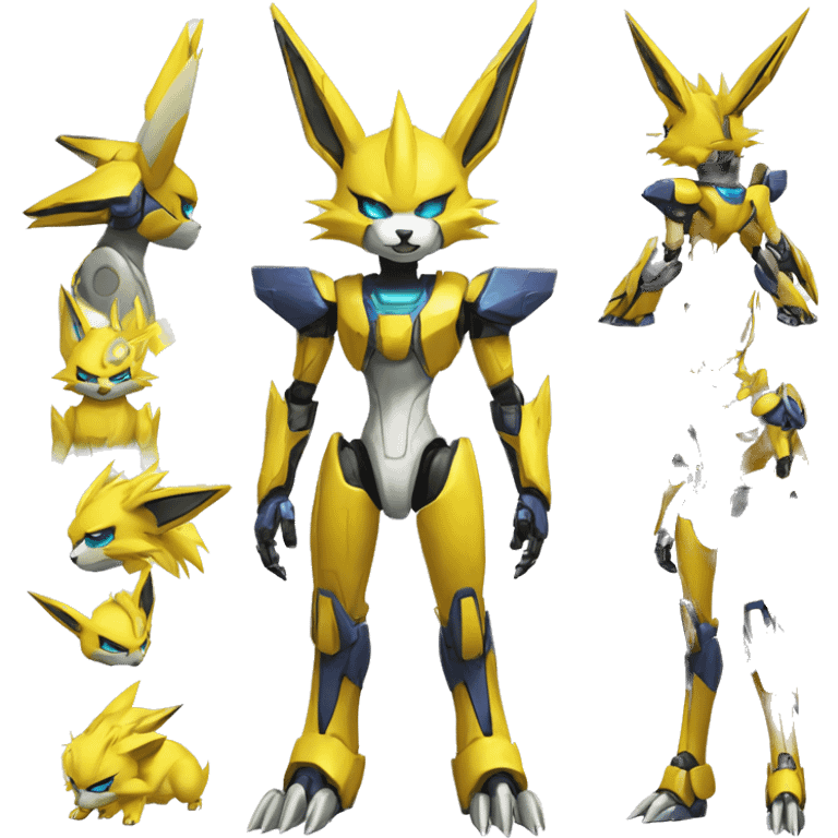 Renamon-Jolteon-Zeraora-medabot-mecha full body emoji