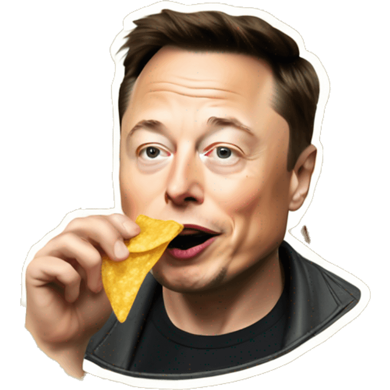 Elon musk munching on chips emoji