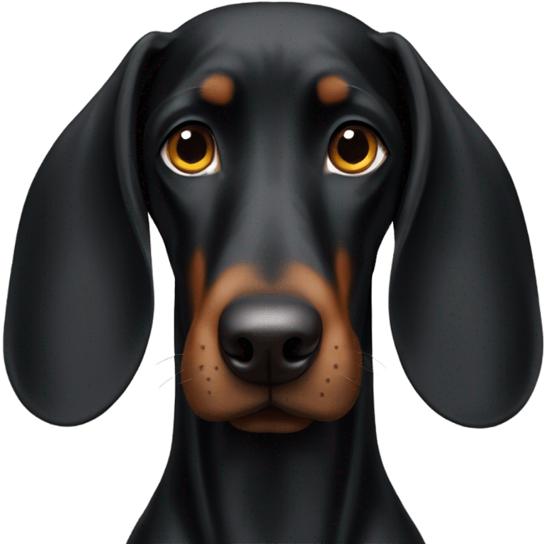 black doberman with floppy ears emoji