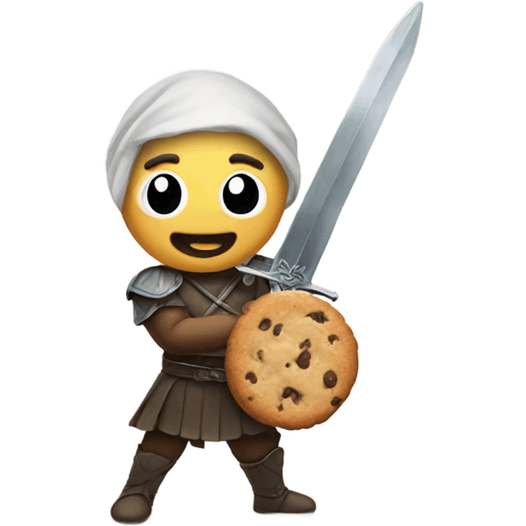 Cookie holding a sword emoji