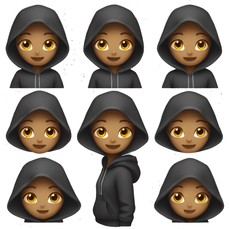 girl wearing a hoodie  emoji