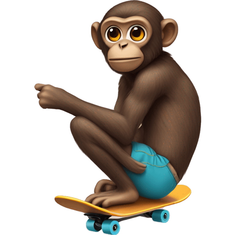 Monkey on a skaeboard emoji