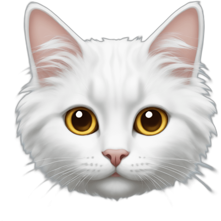 fluffy cat Turkish Angora emoji