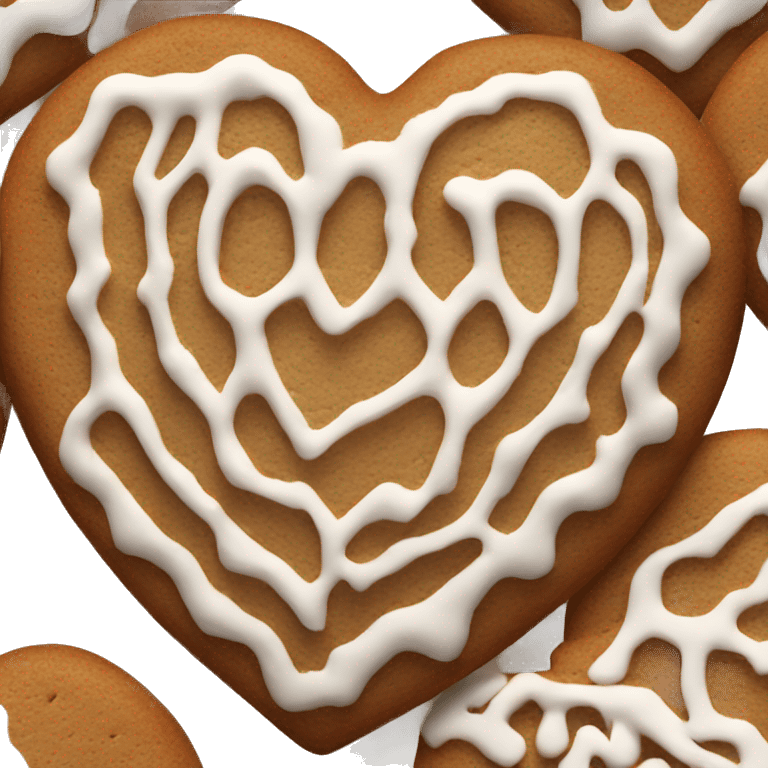 Gingerbread cookie heart emoji